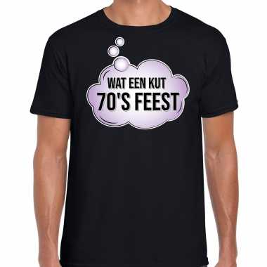 70s party shirt / wat een kut 70s feest zwart heren
