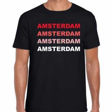 Amsterdam / holland t shirt zwart heren