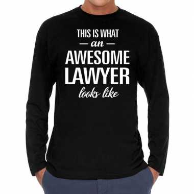 Awesome lawyer / advocaat cadeau t shirt long sleeves heren