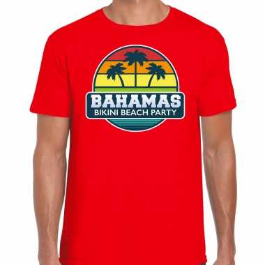 Bahamas zomer t shirt / shirt bahamas bikini beach party rood heren