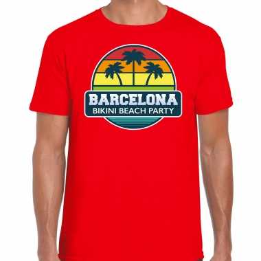 Barcelona zomer t shirt / shirt barcelona bikini beach party rood heren