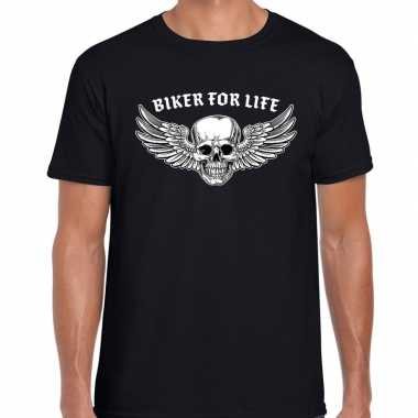 Biker for life fashion t shirt motorrijder zwart heren