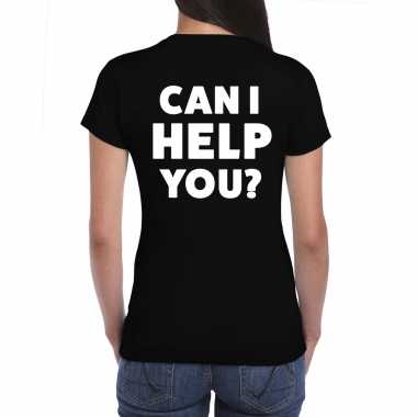 Can i help you tekst t shirt zwart beurzen evenementen dames