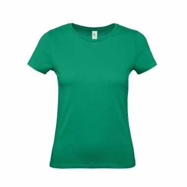 Groen basic t shirt ronde hals dames katoen