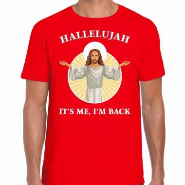 Hallelujah its me im back kerst t shirt / outfit rood heren