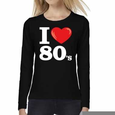 I love shirts dames zwart 80s bedrukking 10162130