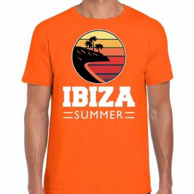 Ibiza zomer t shirt / shirt ibiza summer oranje heren