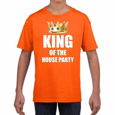 Koningsdag t shirt king of the house party oranje kinderen
