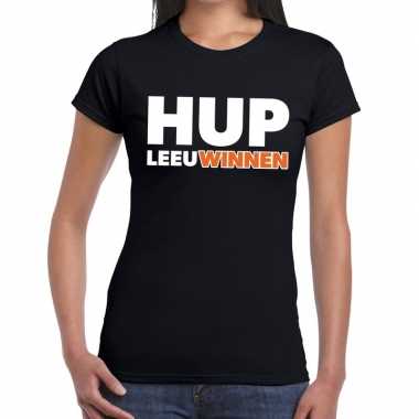 Nederland supporter t shirt hup leeuwinnen zwart dames