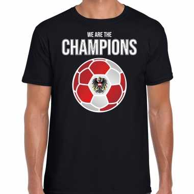 Oostenrijk ek/ wk supporter t shirt we are the champions oostenrijkse voetbal zwart heren