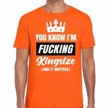 Oranje fucking kingsize t shirt heren