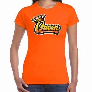 Oranje koningsdag queen t shirt dames