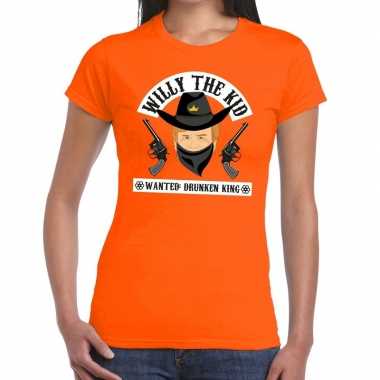 Oranje koningsdag willy the kid t shirt dames