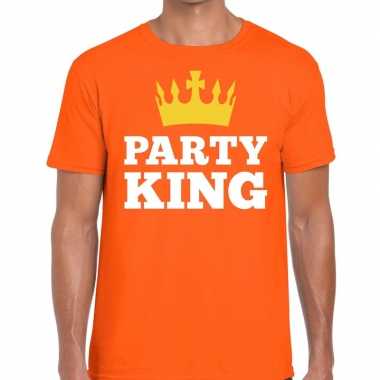 Oranje party king t shirt heren