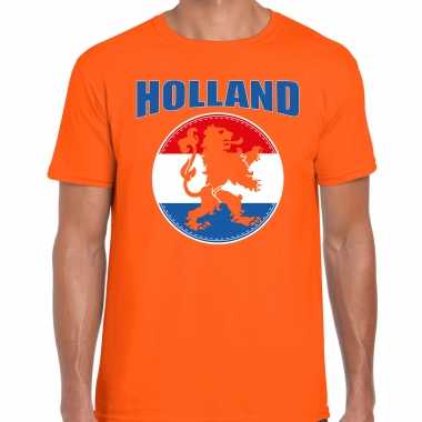 Oranje t shirt holland / nederland supporter holland oranje leeuw ek/ wk heren