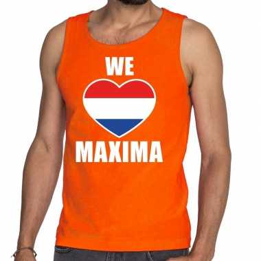 Oranje we love maxima tanktop / mouwloos shirt heren