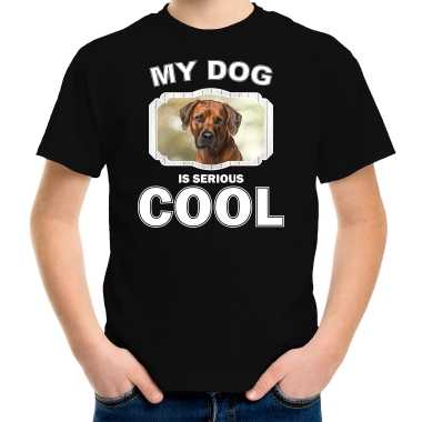 Rhodesian ridgebacks honden t shirt my dog is serious cool zwart kinderen