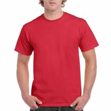 Set 2x stuks goedkope gekleurde shirts rood heren, maat: 2xl (44/56)