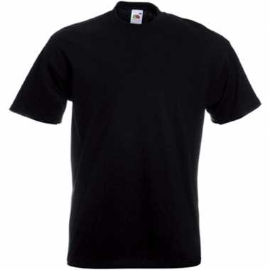 Set 4x stuks zwarte t shirts korte mouwen heren, maat: l (40/52)