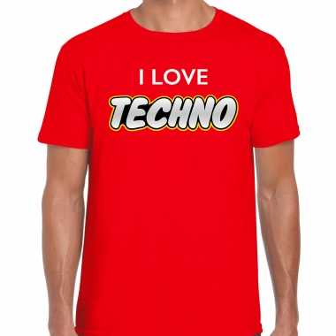Techno shirt rood heren