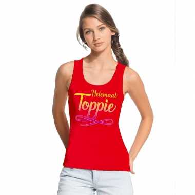 Toppers rood helemaal toppie mouwloos shirt dames