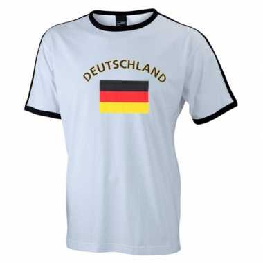 Wit heren shirtje Duitsland vlag