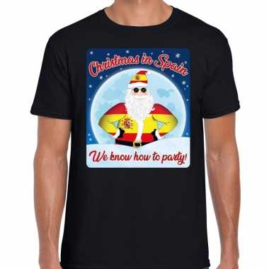 Zwart fout spanje kerst shirt / t shirt christmas spain we know how to party heren