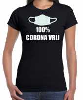 100 procent corona vrij t-shirt zwart dames