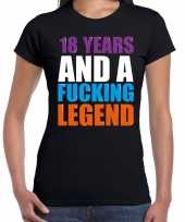 18 year legend 18 jaar legende cadeau t-shirt zwart dames