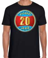 20e verjaardag cadeau t-shirt hoera 20 jaar zwart heren