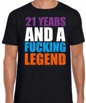 21 year legend 21 jaar legende cadeau t-shirt zwart heren