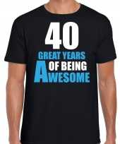 40 great years of being awesome verjaardag cadeau t-shirt zwart heren