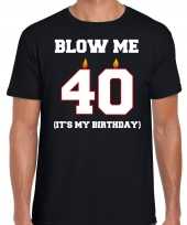 40 jaar verjaardag cadeau t-shirt blow me its my birthday zwart heren