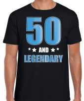50 and legendary abraham verjaardag cadeau 50 jaar t-shirt zwart heren