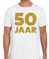 50 jaar glitter verjaardag t-shirt wit heren