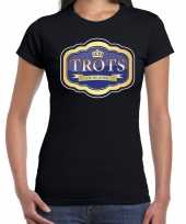 Actie voeren shirt trots boer zwart dames