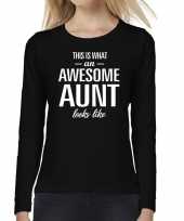 Awesome aunt tante cadeau t-shirt long sleeves dames