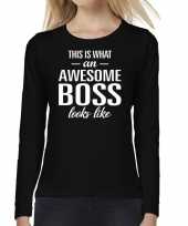 Awesome boss baas cadeau t-shirt long sleeves dames