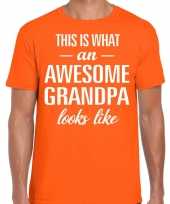 Awesome grandpa opa cadeau t-shirt oranje heren vaderdag