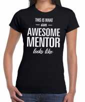 Awesome mentor cadeau t-shirt zwart dames