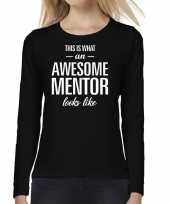Awesome mentor lerares cadeau t-shirt long sleeves dames