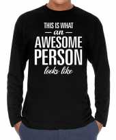 Awesome person persoon cadeau t-shirt long sleeves heren