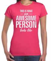 Awesome person persoon cadeau t-shirt roze dames