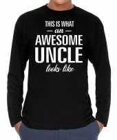 Awesome uncle oom cadeau t-shirt long sleeves heren