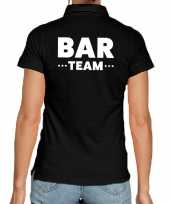 Bar team personeel tekst polo shirt zwart dames