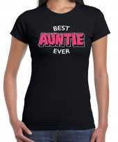 Best auntie ever tante cadeau t-shirt shirt zwart dames