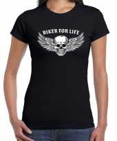 Biker for life fashion t-shirt motorrijder zwart dames