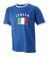 Blauw heren shirtje italie vlag
