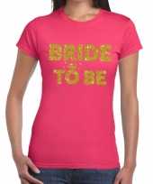 Bride to be glitter tekst t-shirt roze dames