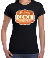 Cadeau t-shirt beste coach zwart dames 10187754